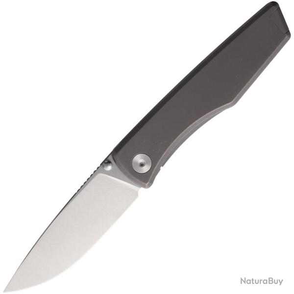 Couteau Big Idea Design The Overlook Lame Acier M390 Drop Point Manche Titane Gris Framelock BIG011