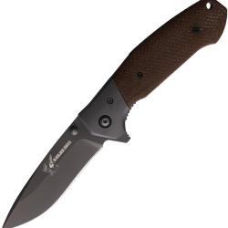 Couteau Pliant BlackJack Lame Acier CPM-S35VN Manche Micarta Marron Linerlock BCB157
