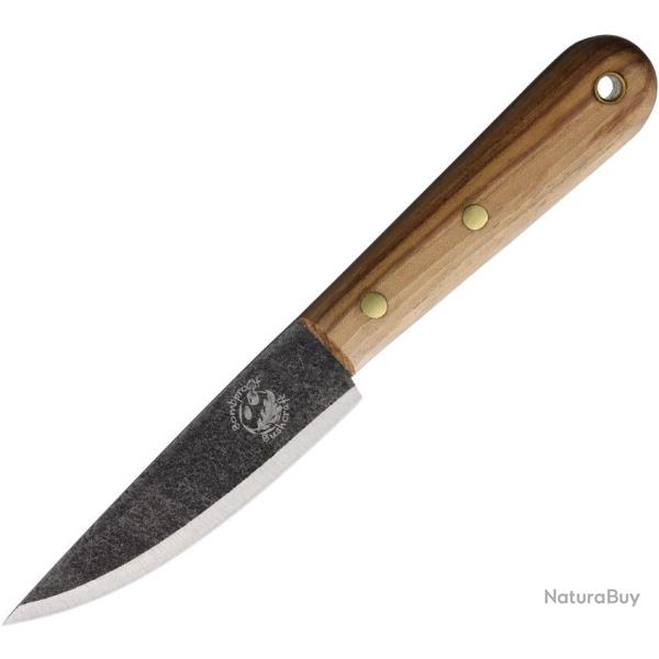 Couteau Fixe Bombproof Bushcraft Lame Inox Manche Bois Marron �tui Cuir BPB001