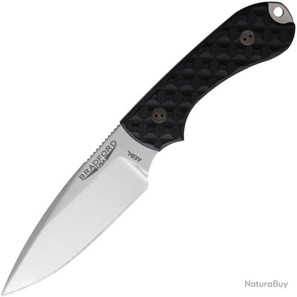 Couteau Fixe Bradford Knives Guardian 3 HP Lame Acier AEB-L Manche G10 Noir �tui Cuir BRAD3FE001HP