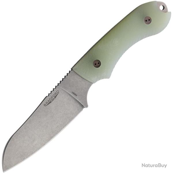 Couteau Fixe Bradford Knives Guardian 4 Sheepsfoot Lame Acier N690 Manche G10 �tui Cuir BRAD4SF117
