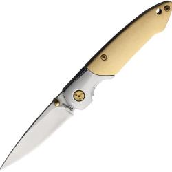 Couteau Pliant Brighten Blades Not So Heavy Metal Lame Inox Manche Aluminium Dor&eacute; Linerlock BB126
