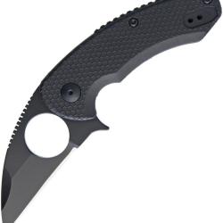 Couteau Brous Blades SSF Silent Soldier Lame Acier D2 Manche Polym&egrave;re Noir Linerlock BRBM002B