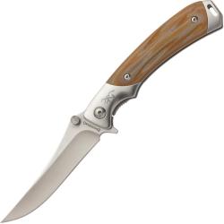 Couteau Pliant Browning Wicked Wing Lame Acier 7Cr17MoV Manche G10 Marron et Gris Framelock BR0330