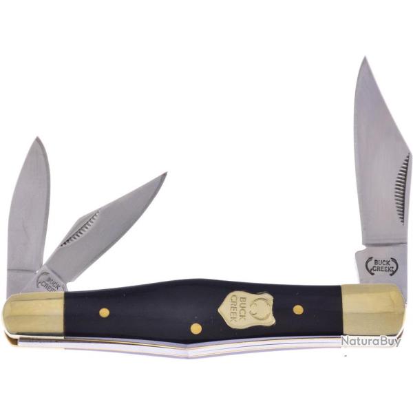 Couteau Pliant Buckcreek International Whittler Buffalo Lame Inox Manche Corne BCI6308BH