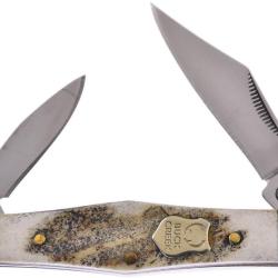 Couteau Pliant Buckcreek International Whittler Lame Inox Manche Bois de Cerf BCI6308DS