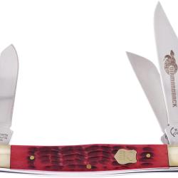 Couteau Pliant Buckcreek International Big Diamondback Lame Inox Manche Os Rouge BCI659RPB