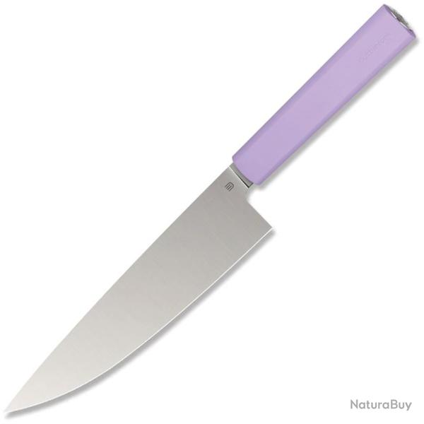 Couteau de Cuisine Butterfork Chef's Lame Acier AR-RPM9 Manche ABS Violet �tui Bois BF01CKPP