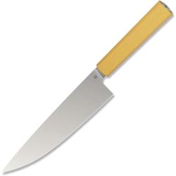 Couteau de Cuisine Butterfork Chef's Lame Acier AR-RPM9 Manche ABS Jaune &Eacute;tui Bois BF01CKYL