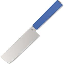Couteau de Cuisine Butterfork Nakiri Lame Acier AR-RPM9 Manche ABS Bleu &Eacute;tui Bois BF01NKBU