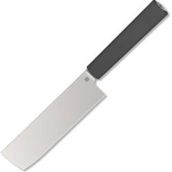 Couteau de Cuisine Butterfork Nakiri Lame Acier AR-RPM9 Manche ABS Gris Fonc&eacute; &Eacute;tui Bois BF01NKDG