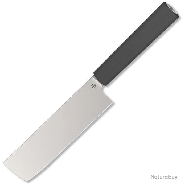 Couteau de Cuisine Butterfork Nakiri Lame Acier AR-RPM9 Manche ABS Gris Fonc� �tui Bois BF01NKDG