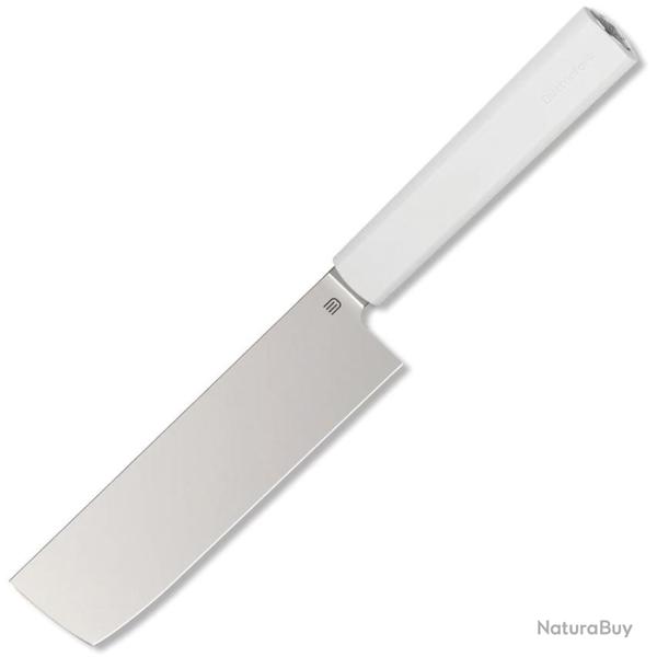 Couteau de Cuisine Butterfork Nakiri Lame Acier AR-RPM9 Manche ABS Gris �tui Bois BF01NKLG
