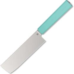 Couteau de Cuisine Butterfork Nakiri Lame Acier AR-RPM9 Manche ABS Vert &Eacute;tui Bois BF01NKMT