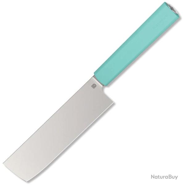 Couteau de Cuisine Butterfork Nakiri Lame Acier AR-RPM9 Manche ABS Vert �tui Bois BF01NKMT