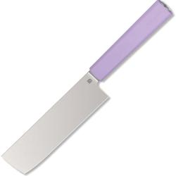 Couteau de Cuisine Butterfork Nakiri Lame Acier AR-RPM9 Manche ABS Violet &Eacute;tui Bois BF01NKPP