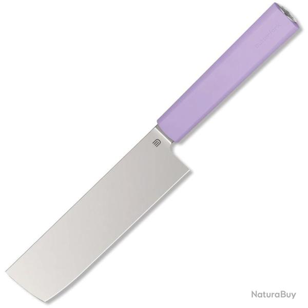 Couteau de Cuisine Butterfork Nakiri Lame Acier AR-RPM9 Manche ABS Violet �tui Bois BF01NKPP