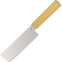 Couteau de Cuisine Butterfork Nakiri Lame Acier AR-RPM9 Manche ABS Jaune &Eacute;tui Bois BF01NKYL