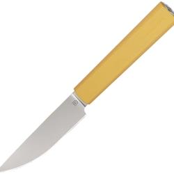 Couteau de Cuisine Butterfork Paring Lame Acier AR-RPM9 Manche ABS Jaune &Eacute;tui Bois BF01PKYL