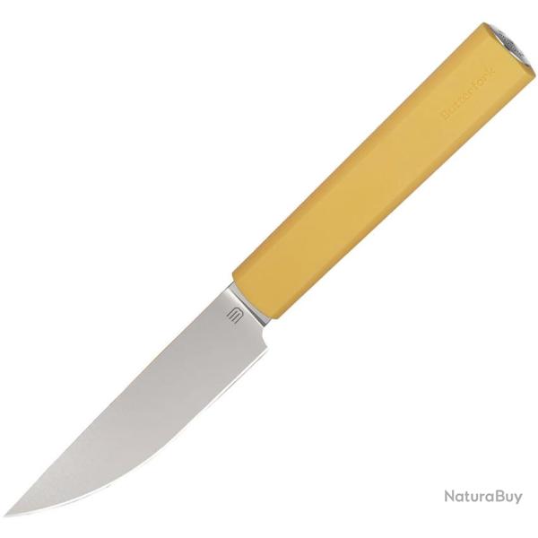 Couteau de Cuisine Butterfork Paring Lame Acier AR-RPM9 Manche ABS Jaune �tui Bois BF01PKYL