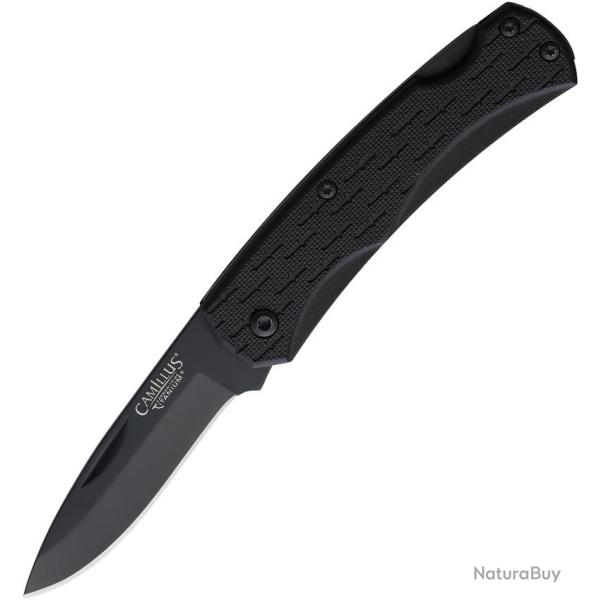 Couteau Pliant Camillus CamLite Lame Acier 440 Drop Point Manche Nylon Noir Lockback CM19200