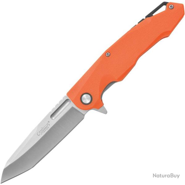 Couteau Pliant Camillus Regent Lame Acier 420 Tanto Manche Nylon Orange Linerlock CM19208