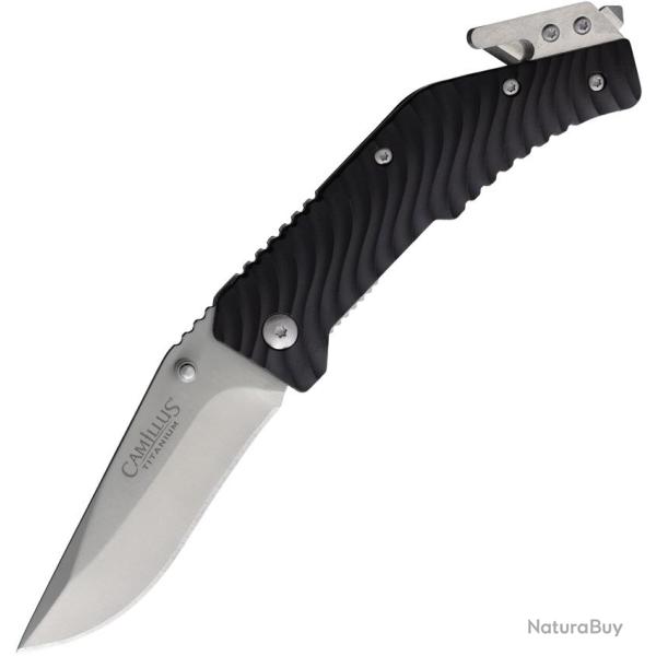 Couteau Pliant Camillus Task A/O Lame Acier 440 Manche Nylon Noir Linerlock CM19385