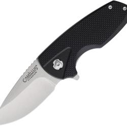 Couteau Pliant Camillus Bixbee Lame Acier 440 Drop Point Manche G10 Noir Framelock CM19393