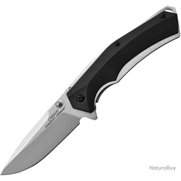 Couteau Pliant Camillus Lame Acier 3Cr13 Manche GFN Noir Linerlock CM19400