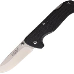Couteau Pliant Camillus Bushcrafter Lame Acier 440 Manche G10 Noir Lockback CM19481