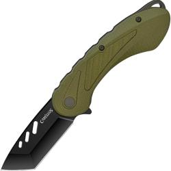 Couteau Pliant Camillus Veracious Lame Acier AUS-8 Tanto Manche Nylon Vert Linerlock CM19648