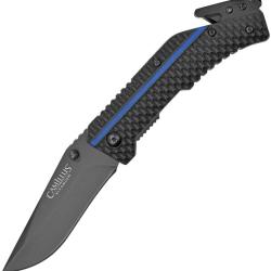 Couteau Pliant Camillus Thin Line A/O Lame Acier 440 Manche TPR Noir Linerlock CM19653