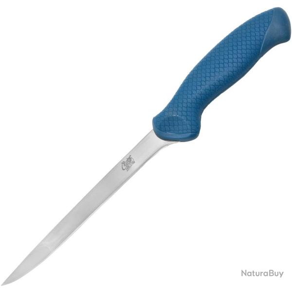 Couteau Fixe Camillus AquaTuff Fillet Lame Acier 17,78 cm Manche Caoutchouc Bleu CM23064