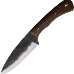 Couteau Fixe Campcraft Outdoors Brave Lame Acier D2 Manche Micarta Marron &Eacute;tui Cuir CMP108M
