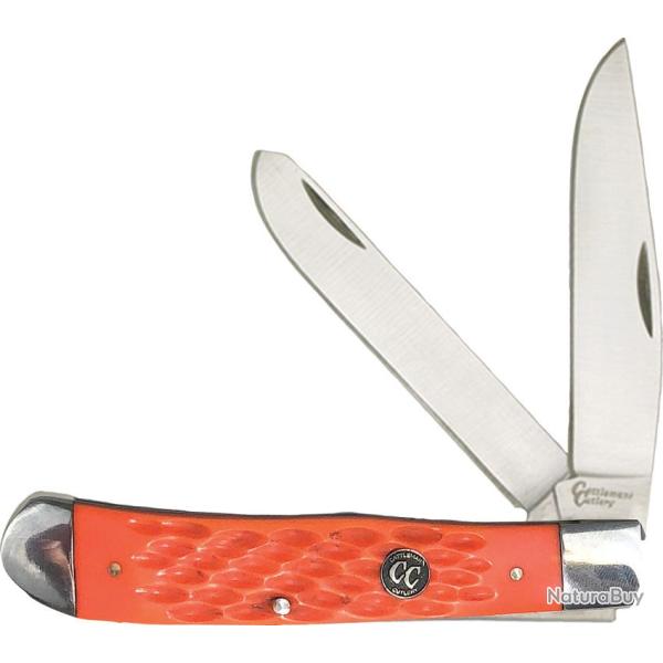 Couteau Pliant Cattleman's Cutlery Signature Trapper Lame Acier 3Cr13 Manche Delrin Orange CC0002JOD