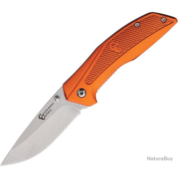 Couteau Pliant Cattleman's Cutlery Rotovator Lame Inox Manche Aluminium Orange Linerlock CC0022H