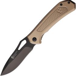 Couteau Pliant Cattleman's Cutlery Terragator Lame Inox Manche Aluminium Bronze Linerlock CC0023T