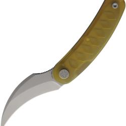Couteau Pliant Cavol Kage Lame Acier M390 Stonewash Manche Ultem Linerlock &Eacute;tui Cuir CVLC03UW