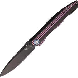 Couteau Pliant CH KNIVES Journey Lame Acier M390 Manche Titane Noir et Violet Framelock CHJPUR