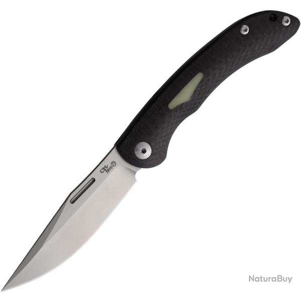 Couteau CH Knives Lame Acier M390 Manche Fibre de Carbone Insert Synth�tique Slip Joint CHSJ