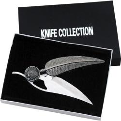 Couteau Pliant Feather Lame Inox Manche &Eacute;tain CN210327BX