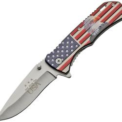 Couteau Pliant Eagle A/O Lame Inox Drop Point Manche Aluminium Linerlock CN300464EG