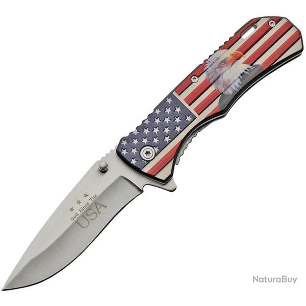 Couteau Pliant Eagle A/O Lame Inox Drop Point Manche Aluminium Linerlock CN300464EG