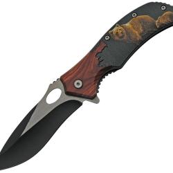 Couteau Pliant Wildlife Bear A/O Lame Inox Manche Plastique Linerlock CN300496BE