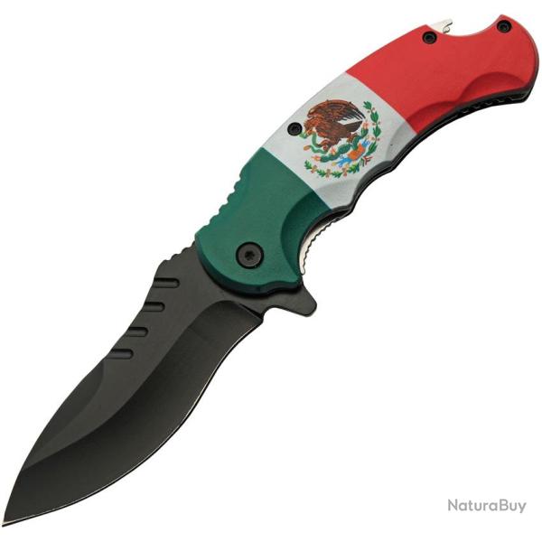 Couteau Pliant Mexican Flag A/O Lame Inox Manche ABS Linerlock CN300567MX