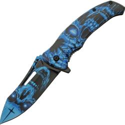 Couteau Pliant Skull A/O Lame Inox Manche ABS Linerlock CN300577BL