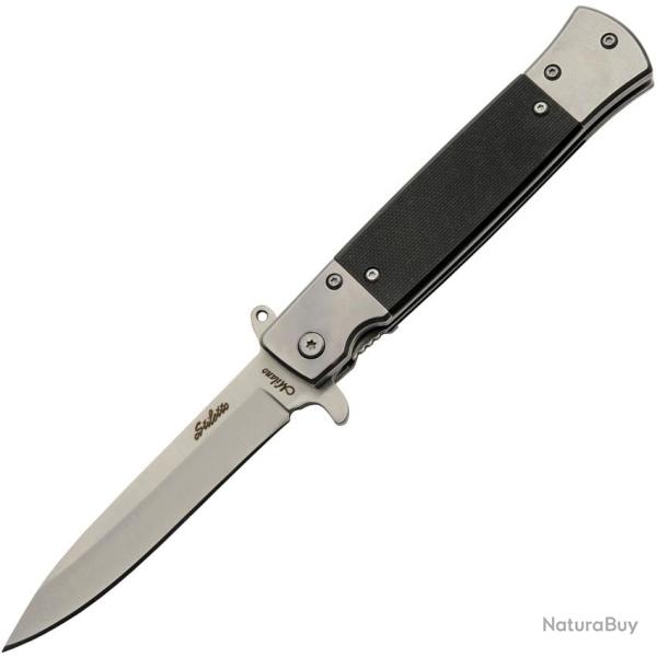 Couteau Pliant Stiletto A/O Lame Inox Manche G10 Noir Linerlock CN300584