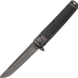 Couteau Pliant Samurai Lame Inox Manche Fibre de Verre Noir Linerlock CN300613