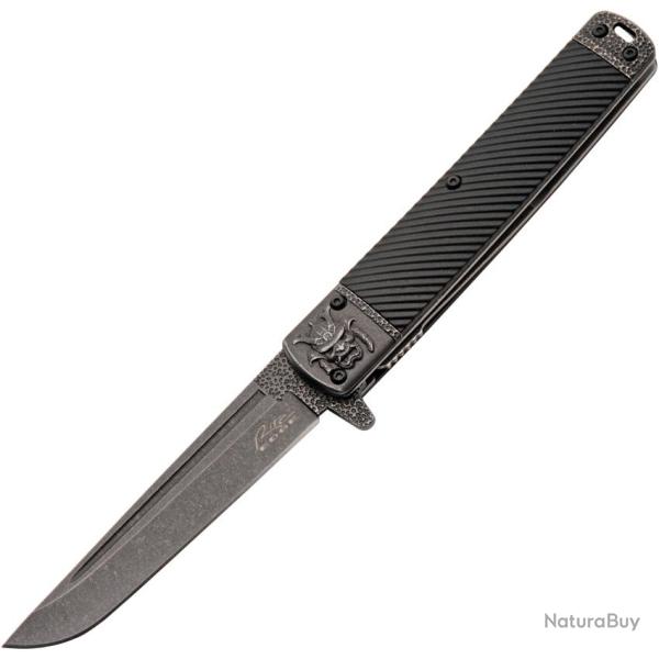 Couteau Pliant Samurai Lame Inox Manche Fibre de Verre Noir Linerlock CN300613