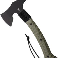 Hachette Cobratec Knives Tomahawk T&ecirc;te Acier 7Cr17MoV Manche G10 Vert &Eacute;tui Kydex CBTTHKGRN